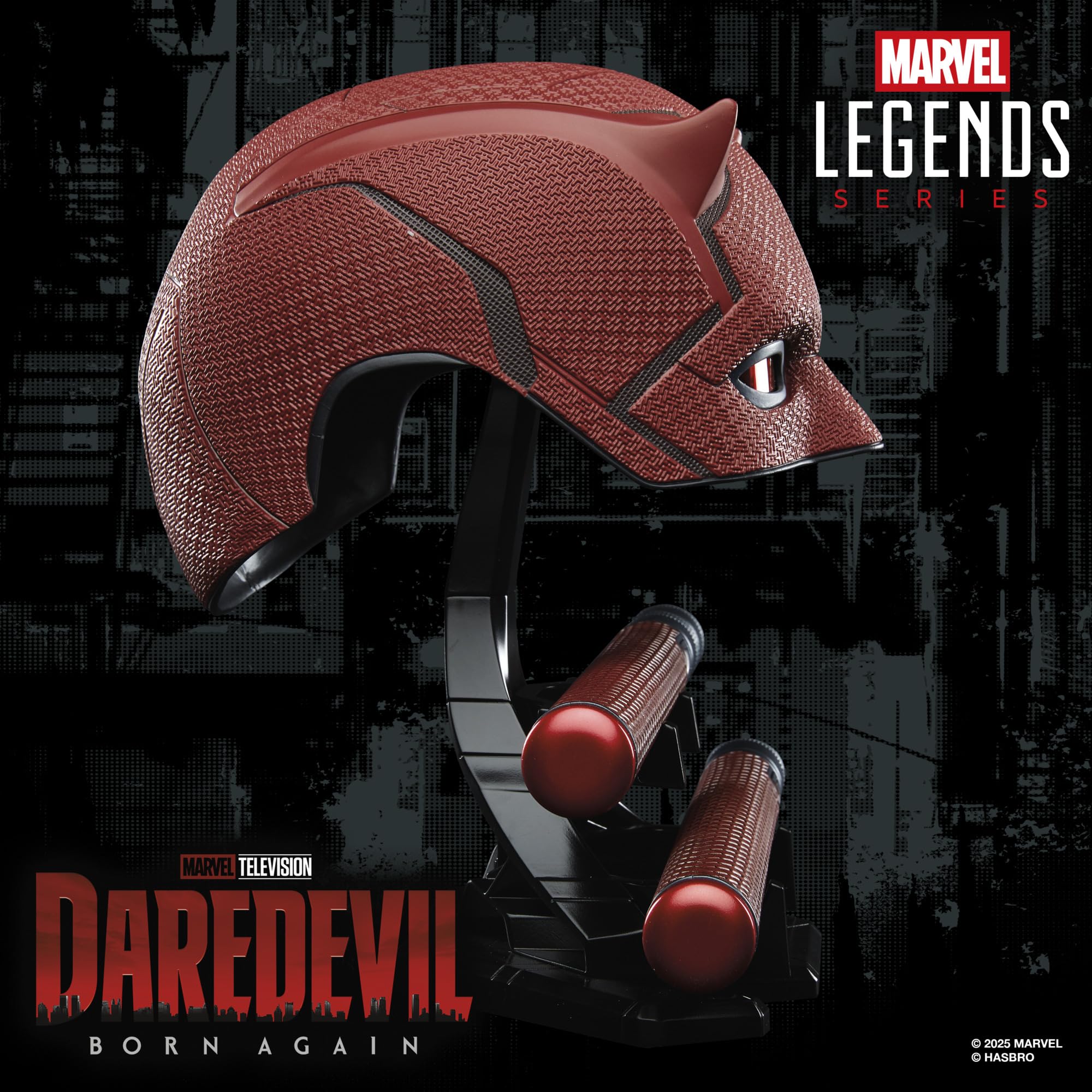 Marvel Legends Series Daredevil: Born Again Premium Rollenspielmaske und Schlagstock, Red 2