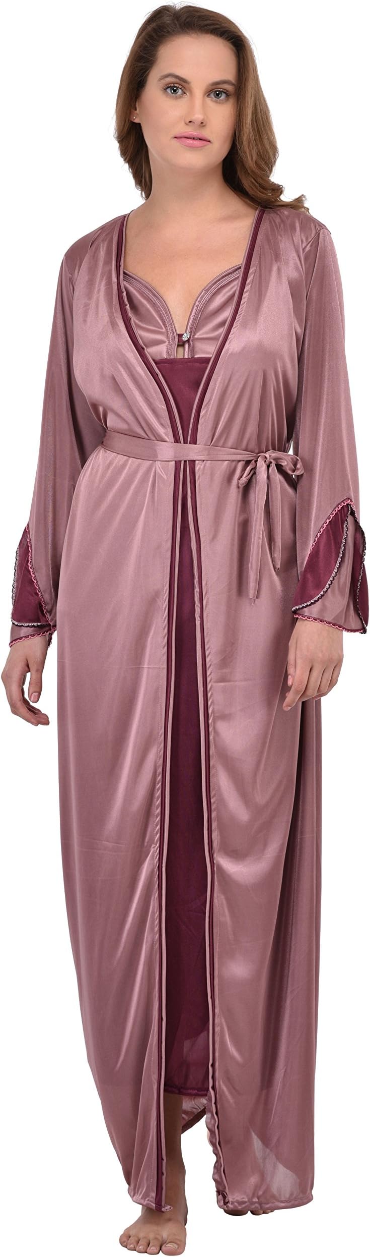 Fabme Women's Full Sleeves Nighty (Pack of 2)