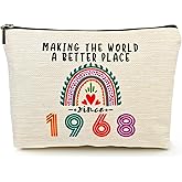 Happy 58th Birthday Gifts for Her Women Makeup Bag, Best 1968 Anniversary 58th Birthday Decorations, 58 Year old and Fabulous Gifts Ideas for Wife, Mom, Mothers Day, Christmas Cosmetic Travel Pouch