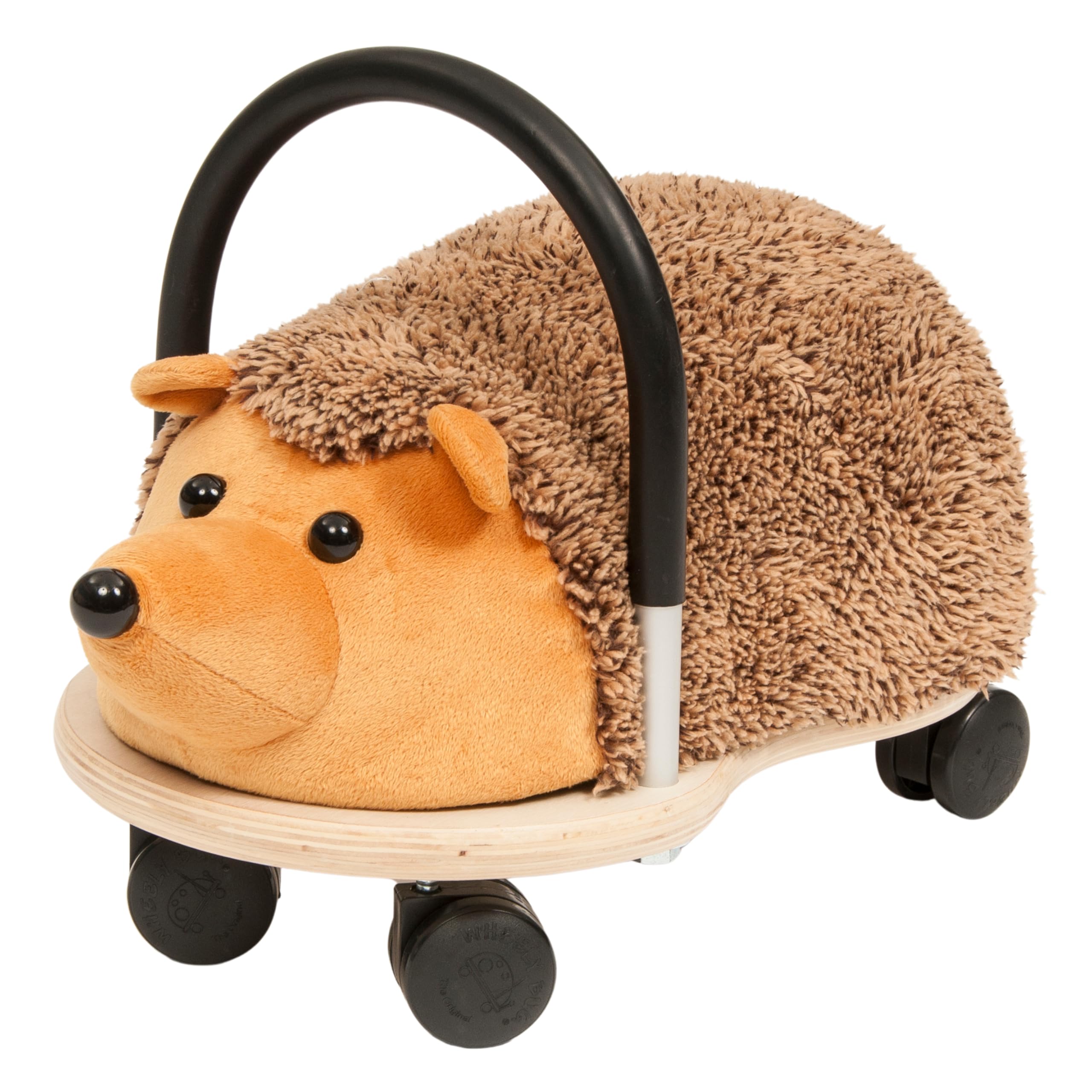 Wheelybug Toddler Wooden Ride-On Animal with Interchangeable Plush Cover, Safety Certified Developmental Toy, Small (1 - 3 Years), Plush Hedgehog