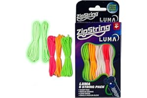 ZipString Luma Replacement Strings for Rope Launcher Toy, Pack of 5 - UV Reactive Glow in The Dark Fidget String for Kids & Adults - Shark Tank Featured Lasso Rope Loop String Replacement