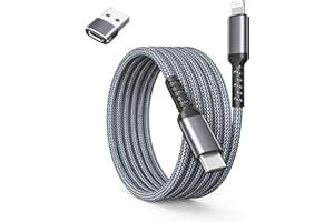 Basesailor USB C to Lightning Car Charger Cable 1ft with USB A Adapter,Type C Power PD Fast Charging Cord for Apple iPhone 14