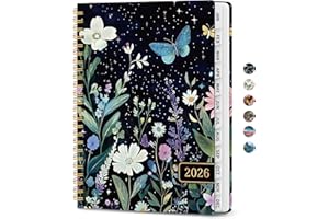 ZOTIA 2026 Planner, Weekly and Monthly Planner for Women, January 2026 to December 2026, Pretty Hardcover 2026 Calendar Planner Book with Tabs, Inner Pocket, Spiral Bound, Perfect Office Home School Supplies - 6.3" x 8.5", Celestial