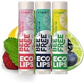 Eco Lips Bee Free Variety Vegan Lip Balm with Candelilla Wax, 3 pack | Nourishes Dry Lips | Plant-Based Ingredients | Cruelty Free | Long-Lasting Moisture | Cruelty &amp; Petroleum Free