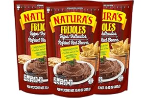 Natura's Refried Red Beans, Ready-to-Eat Vegetarian Refried Beans, Frijoles Rojos 13.40 oz Pouch (Pack of 3)