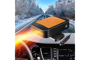 KINOWJI Portable Car Heater,12V 200W Fast Heating Defroster 2 in 1 Automobile Windshield Fast Heaters Car Heater That Plugs into Cigarette Lighter for Car, SUV, Trucks (Orange Black)