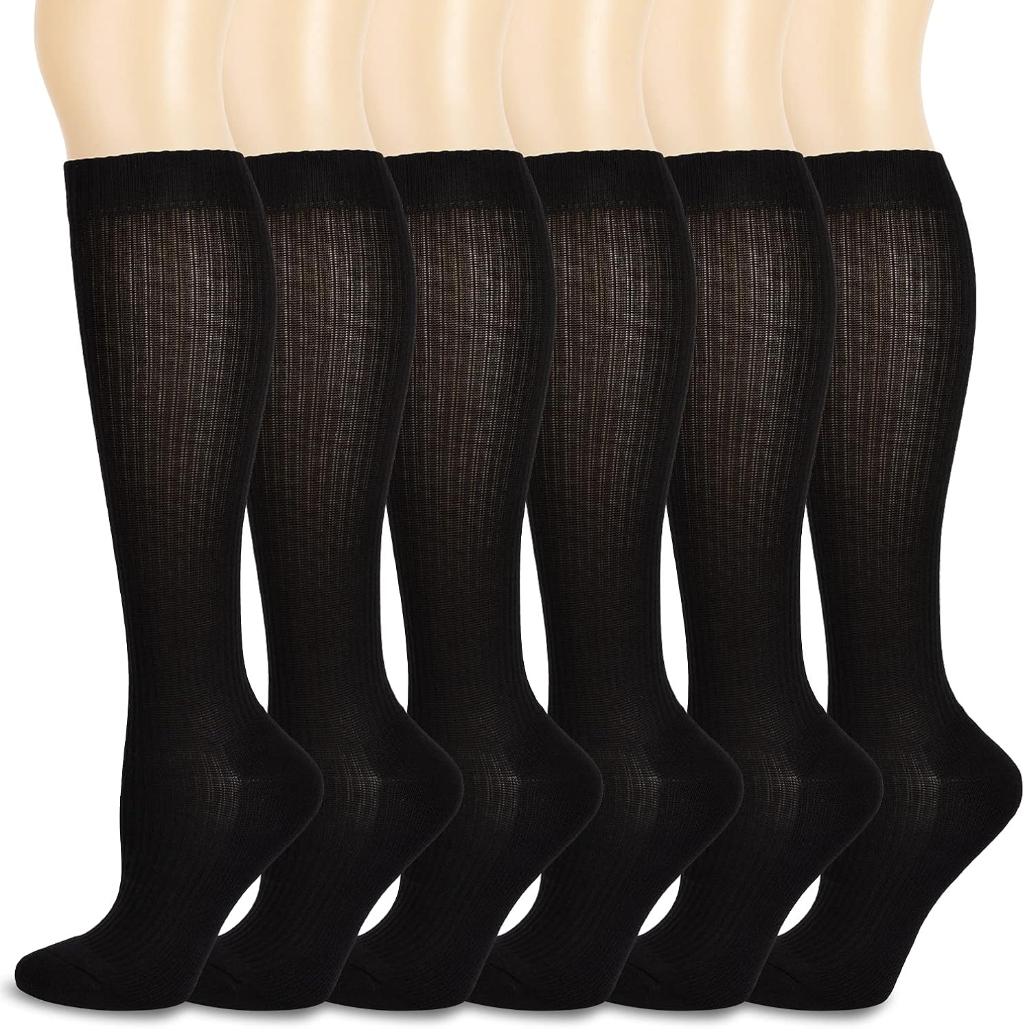 Athlemo 6Pairs Cotton Compression Socks for Men & Women