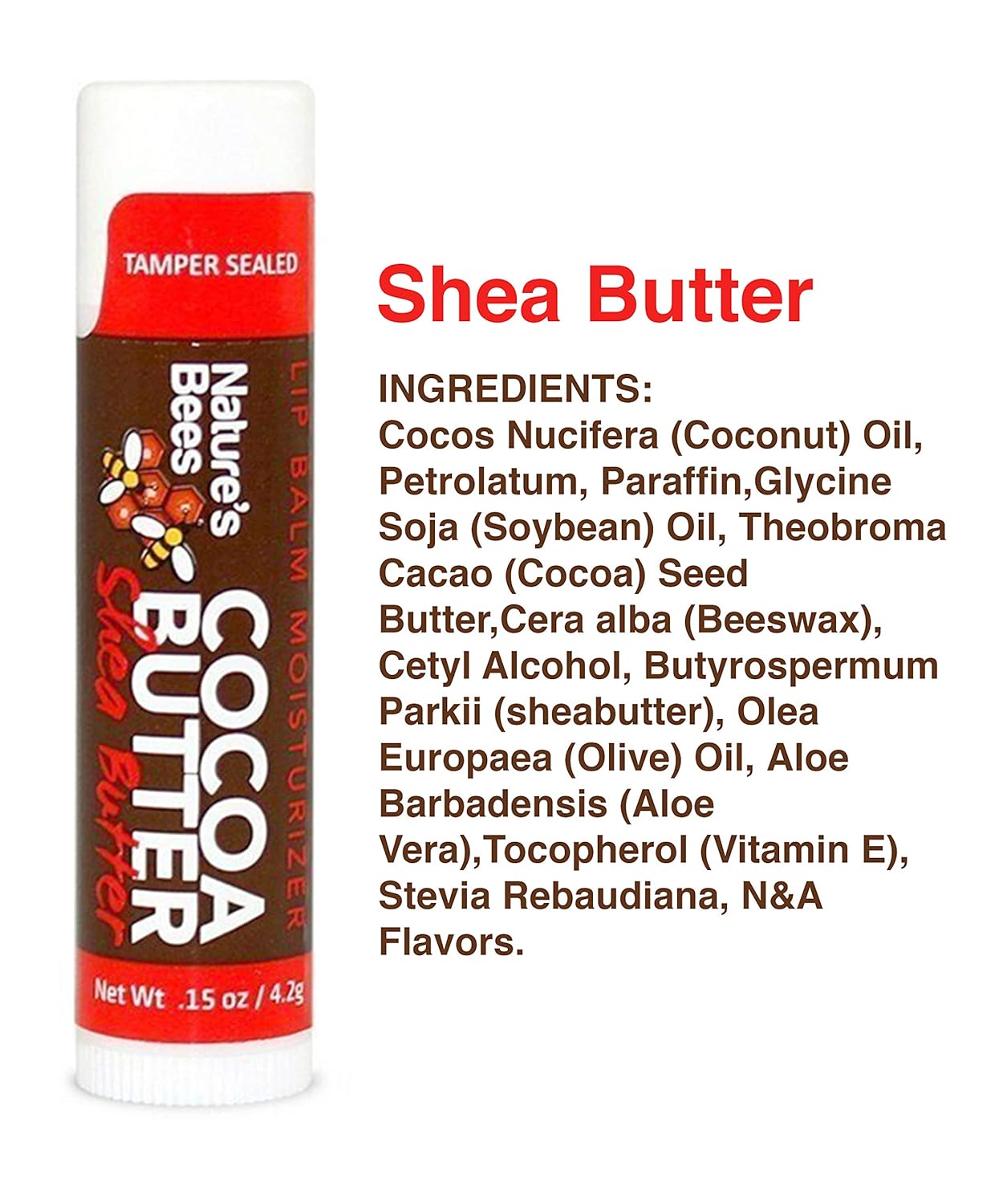 Amazon Com Nature S Bees Cocoa Butter Lip Balms Lip Moisturizer Treatment Pack Of 24 Shea Butter Health Personal Care