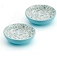 Pfaltzgraff Venice Set of 2 Pasta Bowls, 8 Inch, Teal and White