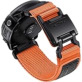 Bandletic Compatible with Garmin Fenix 7X 6X 5X Watch Band - 26mm Easy-Fit Rugged Nylon Strap with Magnetic Fidlock Buckle for Fenix 8 51mm/7X 6X Pro/5X Plus/3/3 HR/Tactix/Epix Pro2 51mm/Instinct 2X