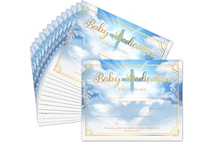 RYSMH Baby Dedication Certificates, 25 Pcs Baptism Certificates for Church, Christening Recognition Gifts for Boys Girls, Baby Shower Baptism Party Supplies Decorations, 10