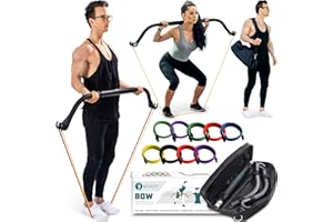 NYPOT- Workout Bow & Portable Home Gym Equipment - Resistance Bands with Bar for Home Workout Equipment Men & Women All in One Gym for Strength Training
