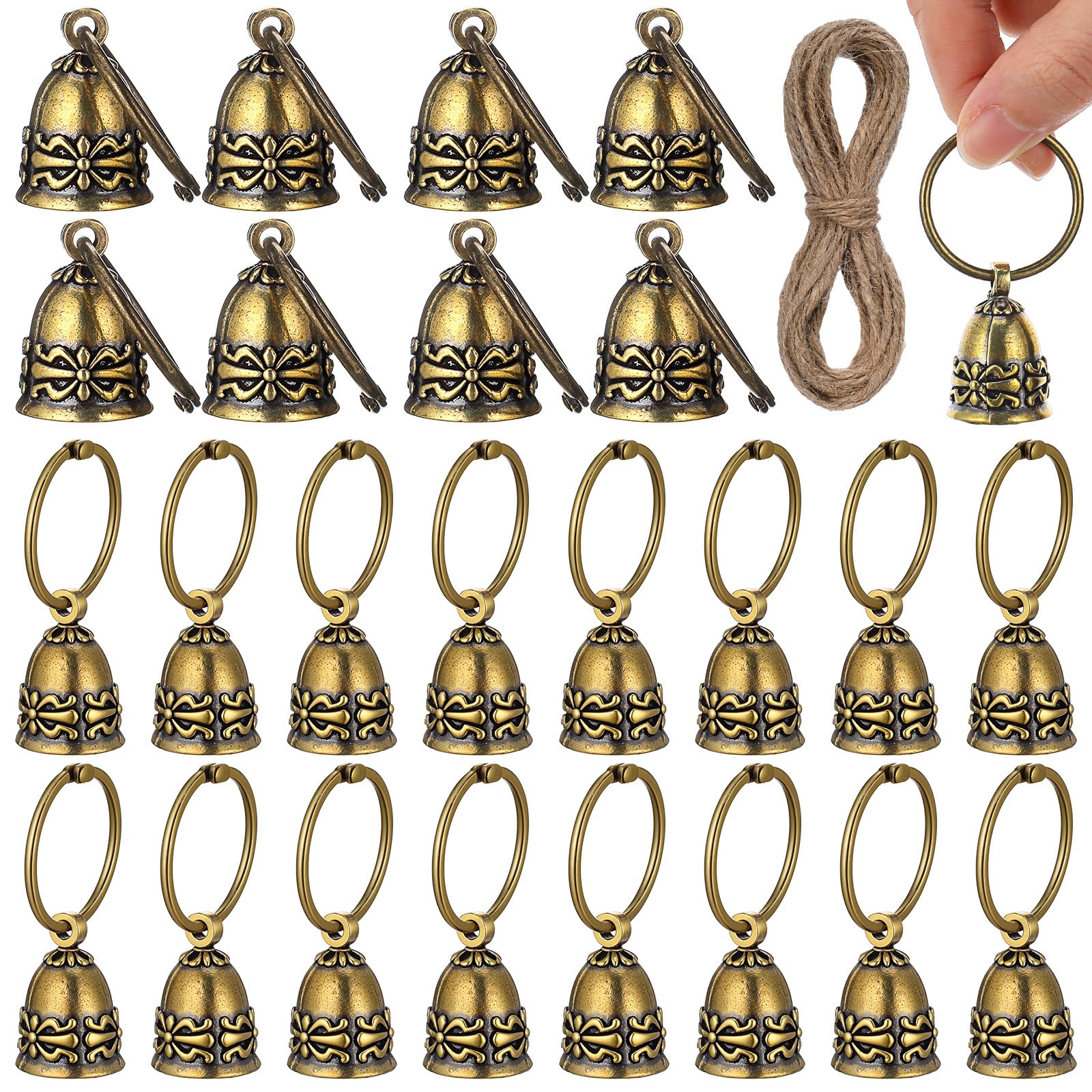 Photo 1 of 24 Pcs Pure Copper Bells Handmade Small Bells for Crafts, Wind Chimes for Home, Door Bells or Decoration Bells for Wedding Decorations, Christmas Decorations