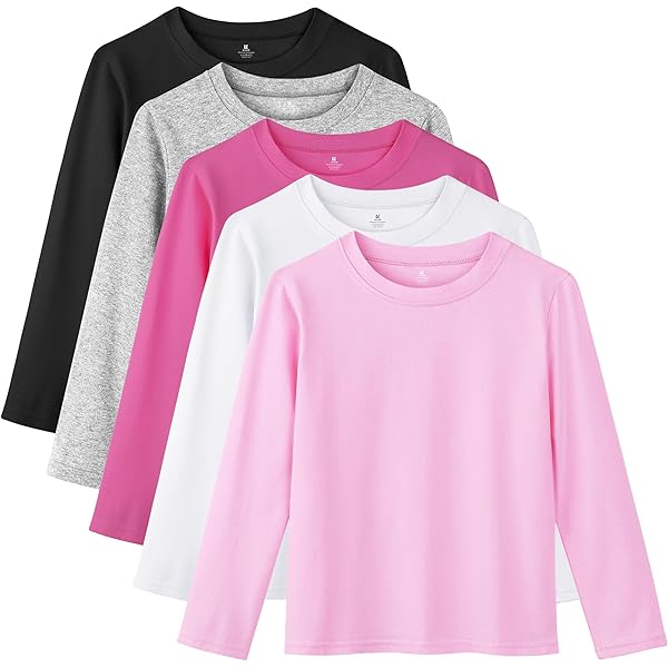 Amazon.com: HoeVou 5 Pack Girls Long Sleeve Shirts Cotton T-Shirts