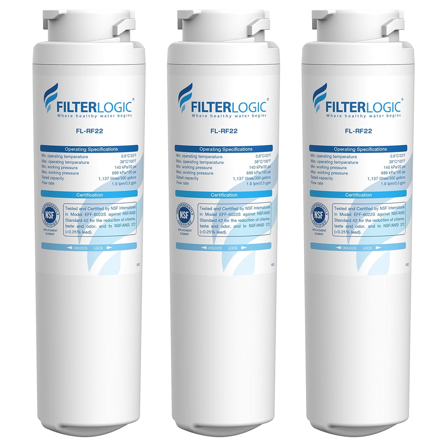 FilterLogic MSWF Replacement Refrigerator Water Filter, Compatible with