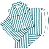 Huar Men's 100% Cotton Pajamas Sets Long Sleeve Top and Pants Button Down Sleepwear Loungewear Pjs set with Pockets