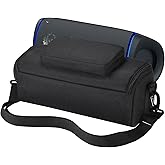Hzycwgone Case Tote Bag for Sony SRS-XB43 Extra BASS Wireless Bluetooth Powerful Portable Speaker,SRS-XB43 Rugged Shoulder Bag,Extra Storage Pocket for Charger,Cable,Phone and Accessories(Black)