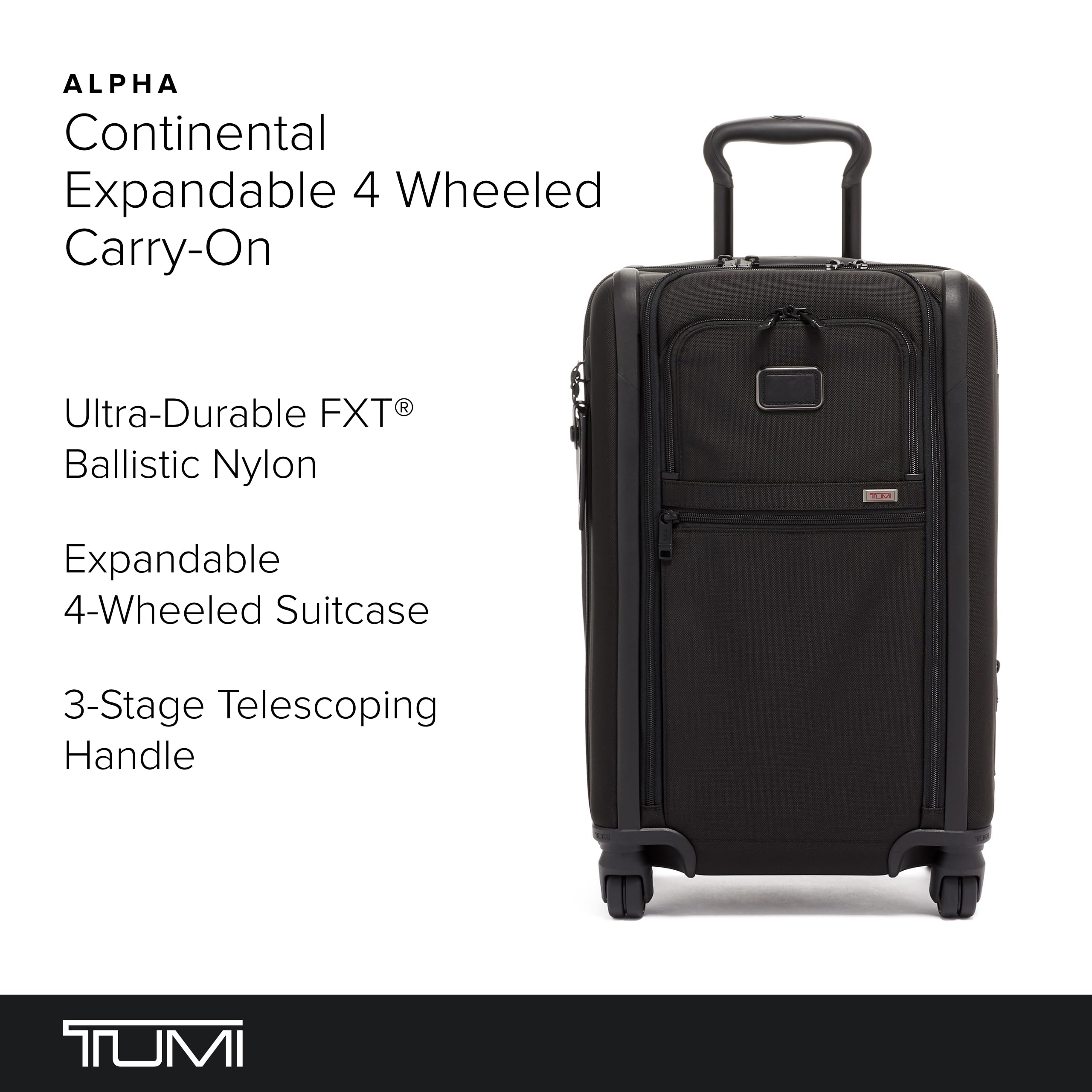 TUMI Alpha 3 International Expandable 4Wheeled CarryOn Weekend and