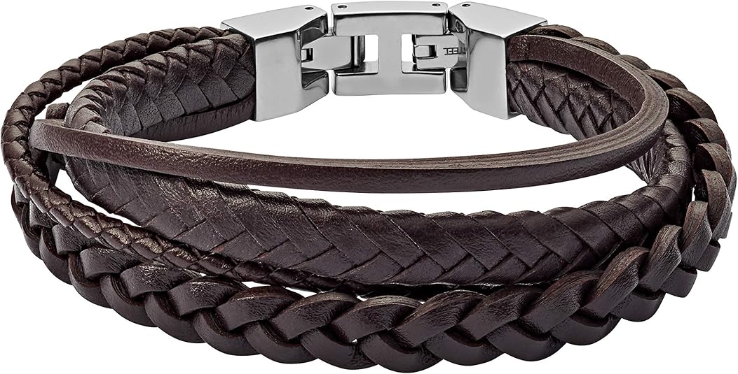Fossil Herren Armband Brown Braided Double Amazon.de Schmuck