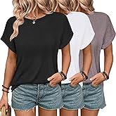 NUKELOLO 3 Pack Womens Summer Tops Slightly Oversized Short Sleeve Bussiness Casual T Shirts Trendy Clothes Loose Outfit 2025