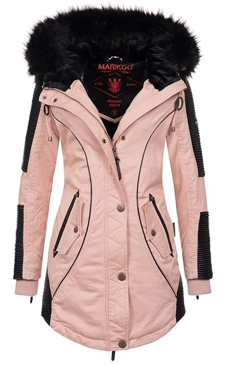 Marikoo Designer Damen Winter Parka warme Winterjacke Mantel Jacke B372