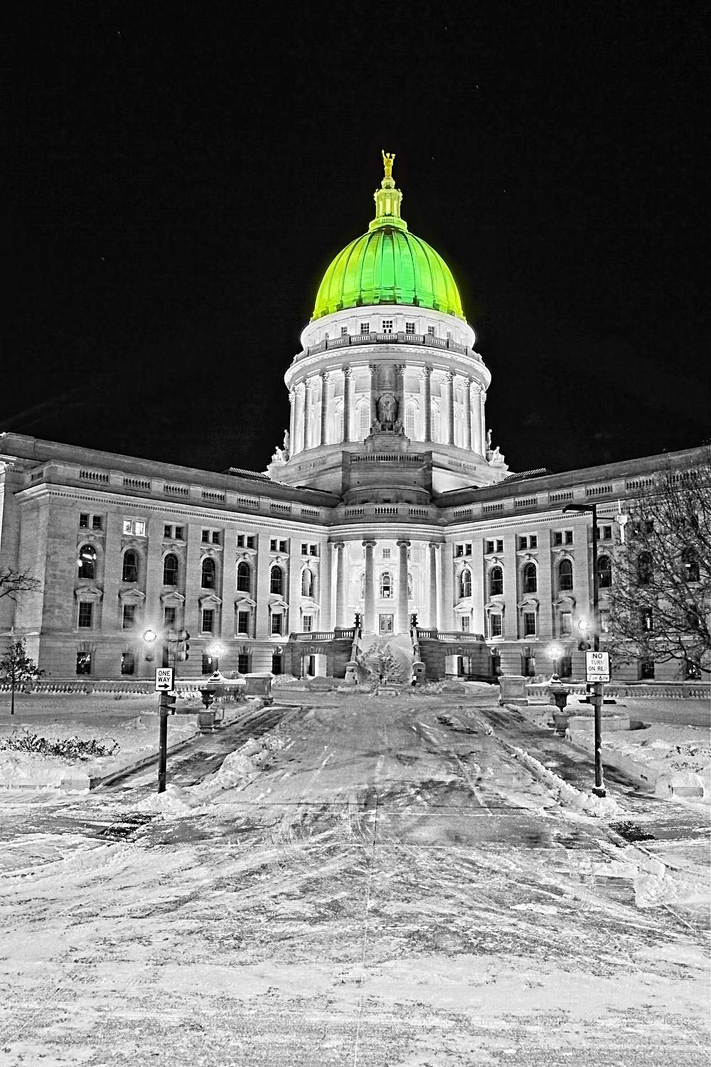 Amazon Com Capitol Madison Wisconsin In Green And Yellow Wisconsin Photograph Handmade