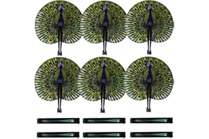 Bestage 10 Pcs 10" Safari Print Peacock Fans Decorations Animal Folding Paper Hand Fans Bulk for Gifts,Weddings Festival,Birthday,Summer,Party Favors,School Cultural Shows