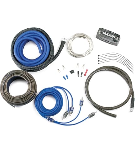 KICKER アンプ 4台+ オーディオケーブル Amazon.com: Kicker PKD4 4AWG Dual Amplifier Power Kit