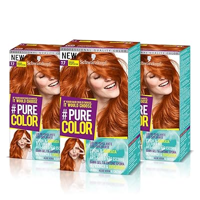 Schwarzkopf PURE COLOR Permanent Gel Coloration No.7.7 GINGER TEMPTATION ( 3er Pack )