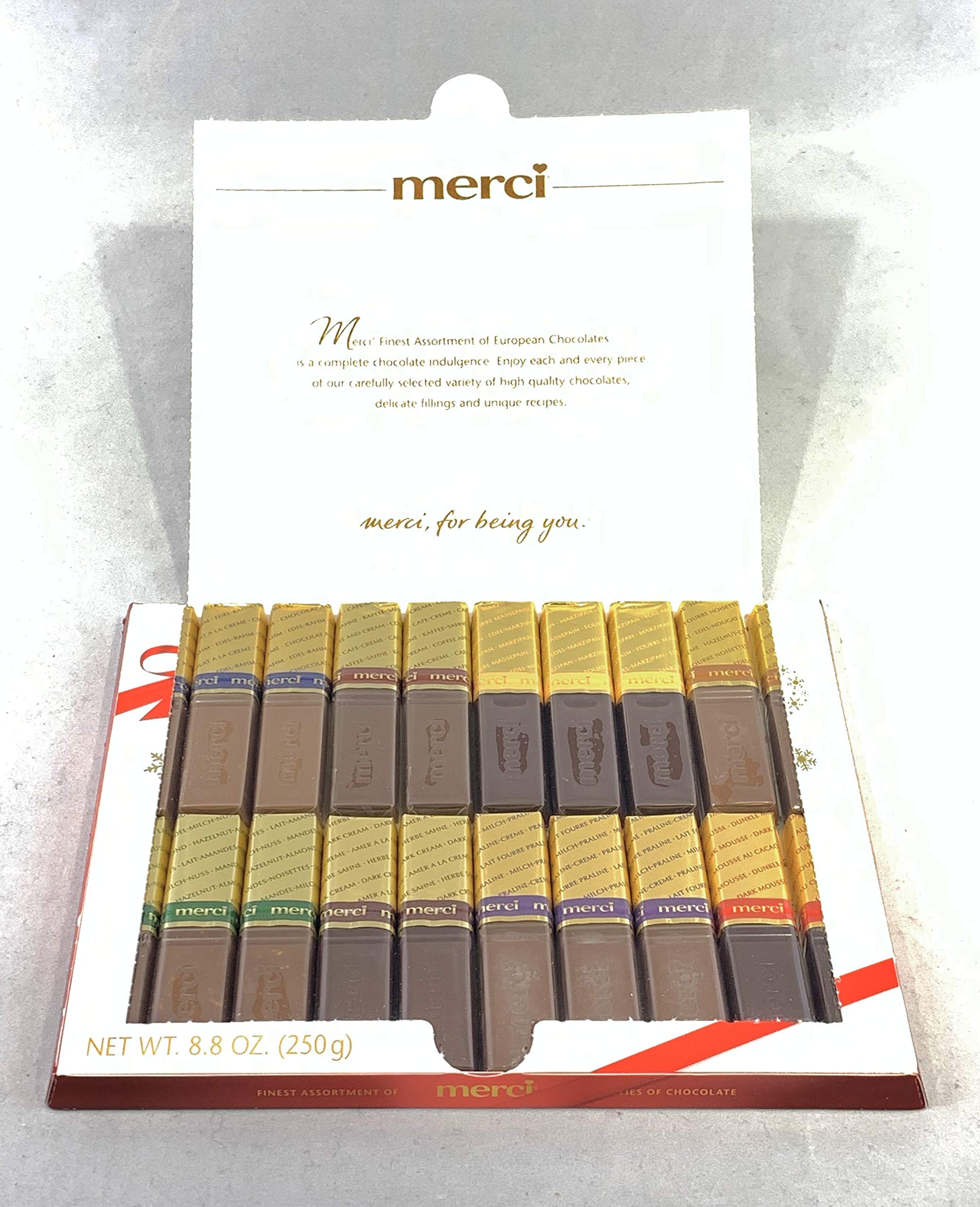 Merci Finest Assortment of European Chocolates 8.8oz Box 20 Pieces