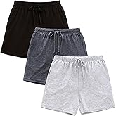 U2SKIIN 3 Pack Pajama Shorts for Women Lightweight Pj Bottoms with Pockets & Drawstring Lounge and Sleep Breathable