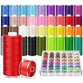72Pcs Professional Sewing Thread Kit 36 Colors, [Max Strength &amp; Low Lint] All Purpose Sewing Thread with Prewound Bobbins, Polyester Sewing Machine Thread for Sewing Quilting Repair (400 Yards/Spool)