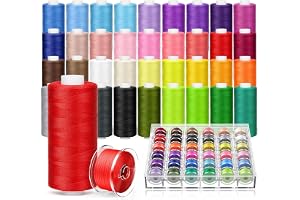 72Pcs Professional Sewing Thread Kit 36 Colors, [Max Strength & Low Lint] All Purpose Sewing Thread with Prewound Bobbins, Polyester Sewing Machine Thread for Sewing Quilting Repair (400 Yards/Spool)