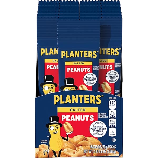 PLANTERS SALTED PEANUTS, 2.5 OZ, 15-PACK, SNACK NUTS