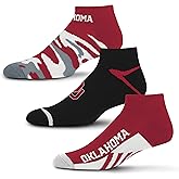 For Bare Feet NCAA unisex-adult Camo Boom 3 Pack Ankle Sock