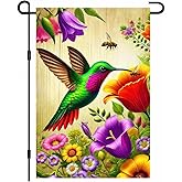 BlissYard Spring Garden Flag 12x18 Inch Double Sided Hummingbird Welcome Small Flags For Outside Outdoor Decor Farmhouse Holiday Spring Summer Seasonal Decorations Yard Flags