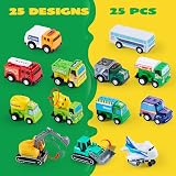 JOYIN 25 Piece Pull Back City Cars and Trucks Toy Vehicles Set view 3