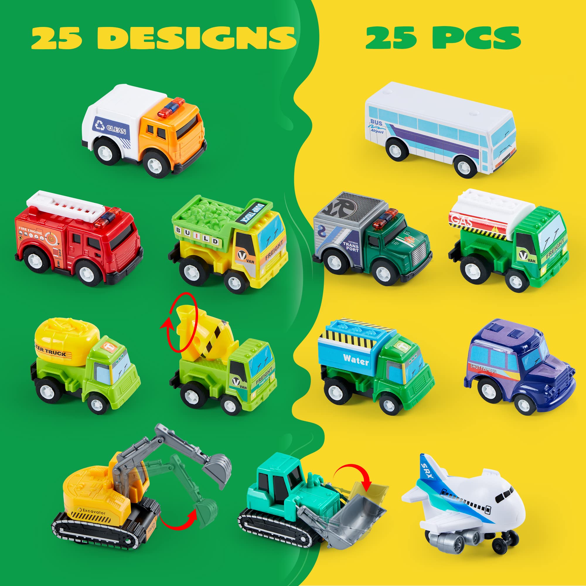 JOYIN 18 pezzi macchinine giocattolo auto e camion Set