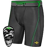 Exxact Sports Youth Compression Shorts with Soft Athletic Cup for Baseball Football Hockey, Boys Cup Underwear with Cup