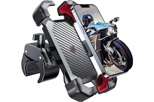 JOYROOM Motorcycle Phone Mount, [1s Auto Lock][100mph Military Anti-Shake] Bike Phone Holder for Bicycle, [10s Quick Install]