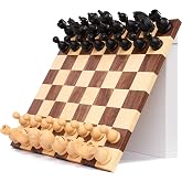 Magnetus Chess Self-Adjusting Tournament Chess Set | Magnetic | Heavy Weighted Pieces &amp; Wooden Board