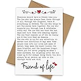 Harmora Best Friend Card - Thank You For Being In My Life - Friend For Life - Card For Special Friends - Recycled Cards For Best Friends - Bestie Cards, 5 x 7 inches