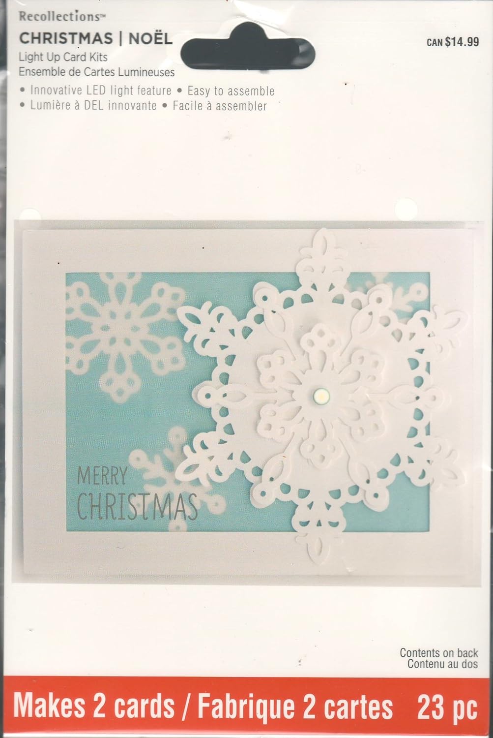 Paper Paper Crafts Snowflake Christmas Light Up Card Making Kit Pkg Of 2 Card Making Kits