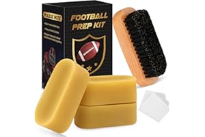 AHIER All-in-One Football Prep Kit - Includes 3 Wax Blocks & Wooden Brush & Microfiber Cloth, Leather Football Mudding Kit Ac