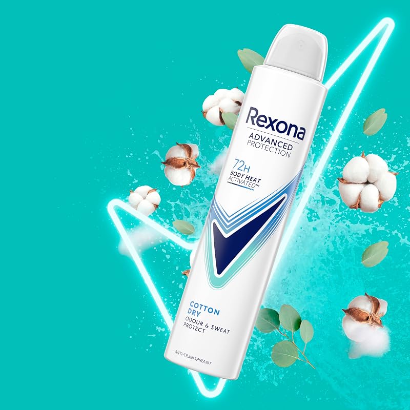 Rexona aerosol desodorante advance protection algodão seco 72h para mulheres 2x200ml