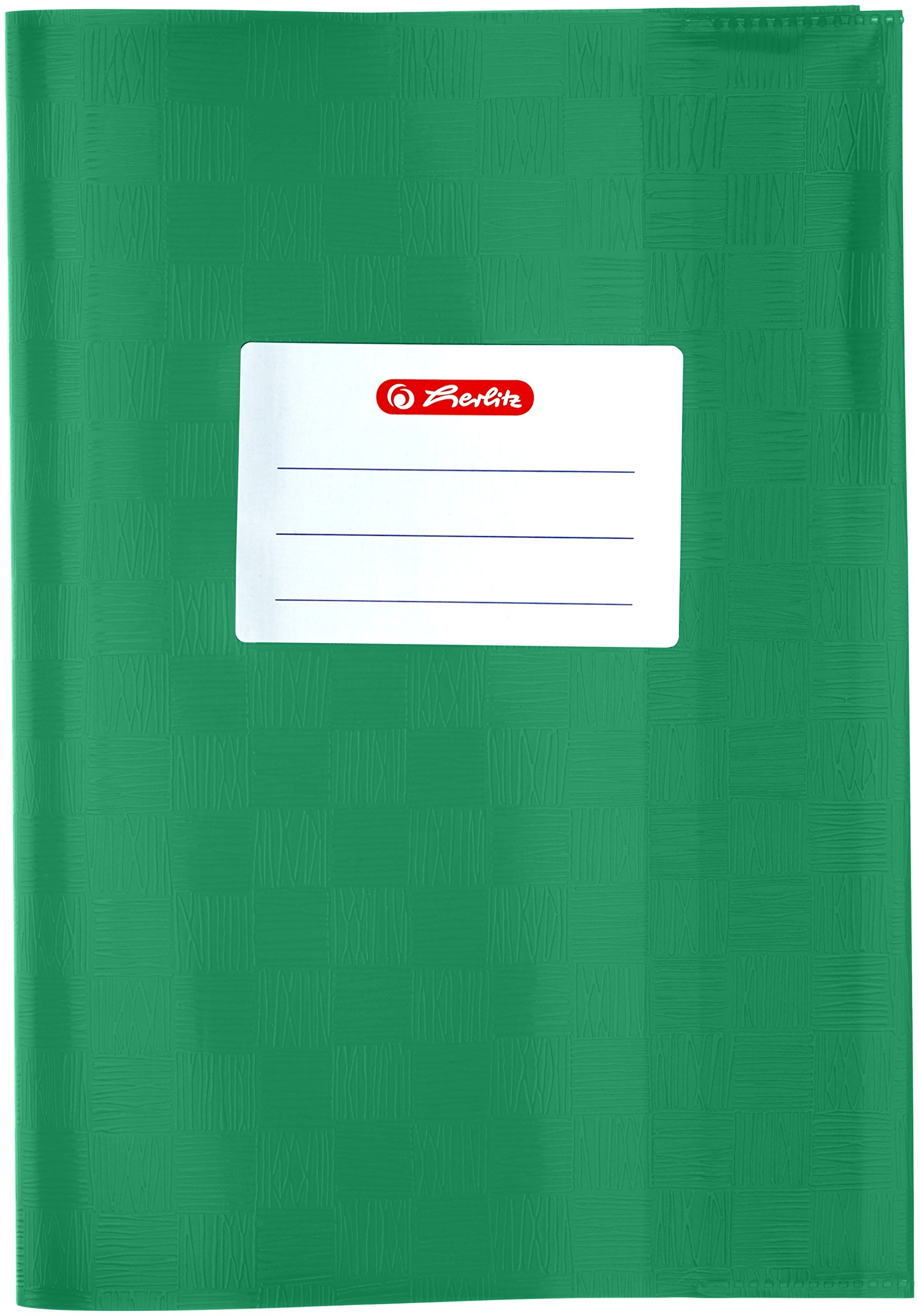Herlitz 5204011, Book Cover A4, Raffia Fabric, Pack of 25 Yellow a5 Dark Green