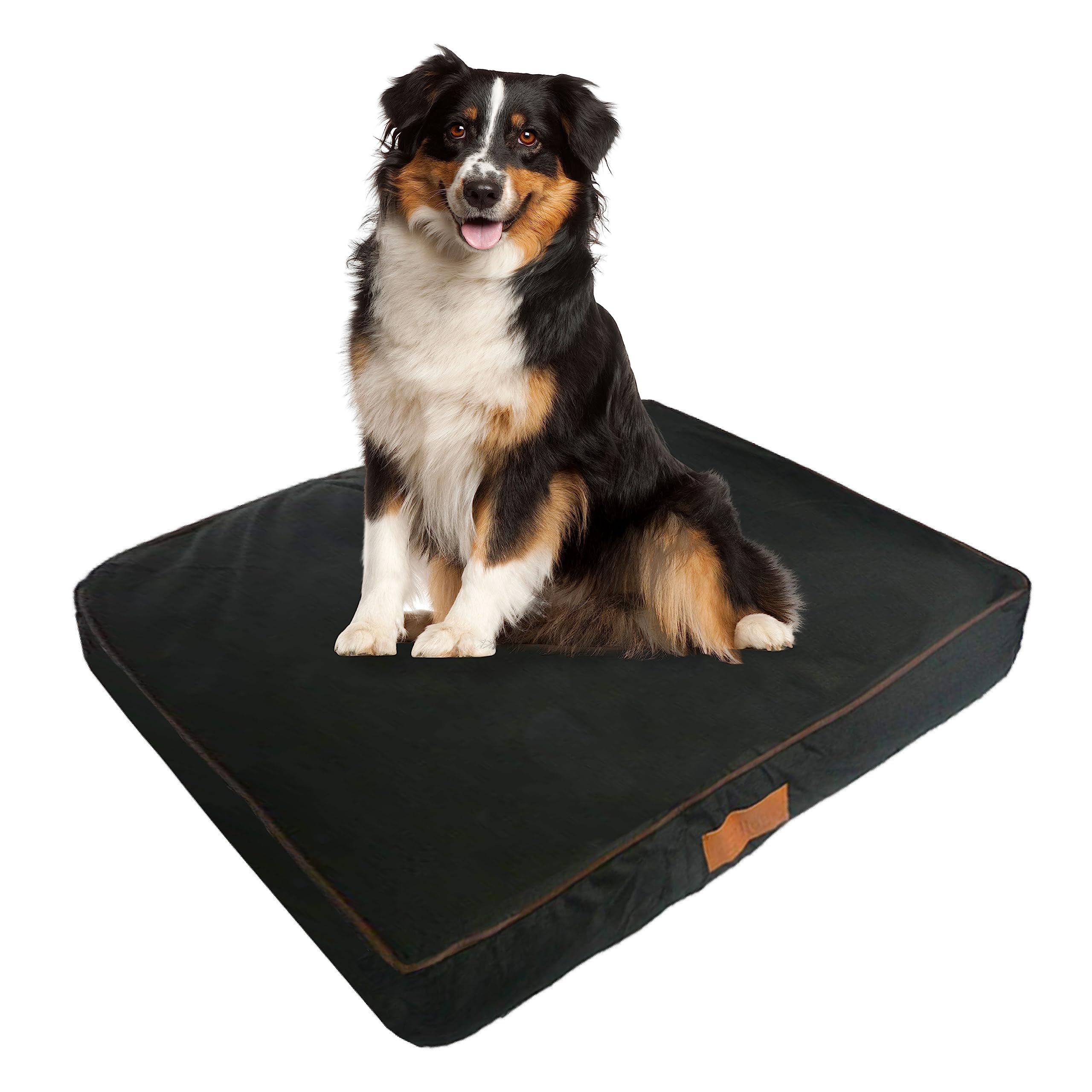 Ellie-Bo Large Memory Foam Dog Bed for 36-inch Dog Cage/Crate - Black Water Resistant