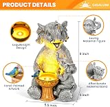 GIGALUMI Solar Garden Elephant Statue Mother Baby Figurine Lights Outdoor Decor view 2