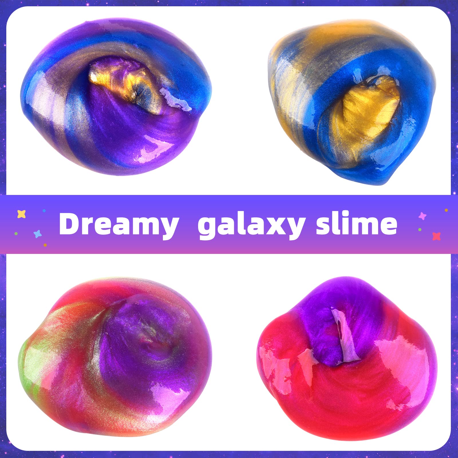 48 Pack Galaxy Easter Slime kit for Kids, Mini Making Slime Bulk Party Favor, Slime Putty Toy for Girls and Boys for Sensory and Tactile Stimulation, Prize, Goodie Stuffers for Kids, Soft Non-Sticky