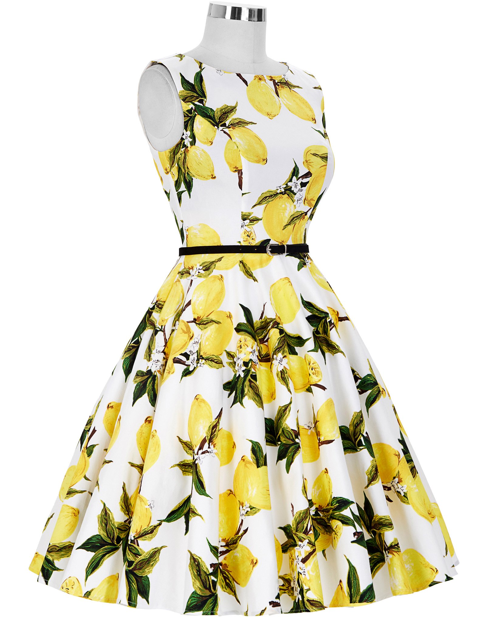 grace karin boatneck sleeveless vintage tea dress belt